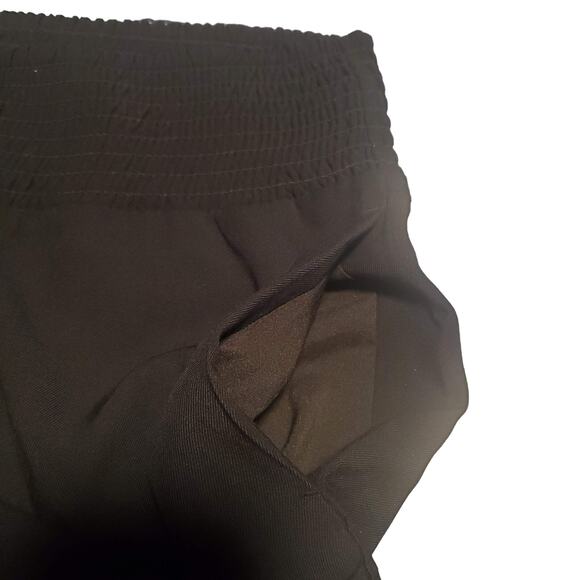 J. Jill Size M/L Black Cropped Wide Leg Pull On Rayon Pants Wide Waistband - Picture 4 of 10